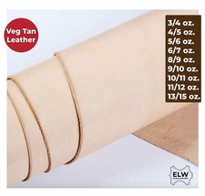 ELW Veg Tan Full Grain Tooling Leather 3/4 to 13/15 oz (1-6mm) Pre-Cut 6