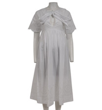 P.A.R.O.S.H Womens Camelia Midi Dress Medium White Cotton Tie Front Floral picture