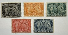 Canada #50-54 1897 1/2c-5c Q. Victoria Jubilee series, MH/MRG-VF; $370 UCV picture