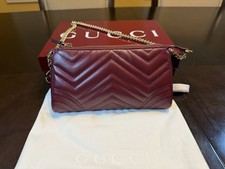 New Authentic Gucci GG Logo Matelasse Burgundy Bag picture