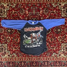 Vintage Band T-Shirt Live In Concert 1985 Collaboration Iron Maiden And Ratt picture