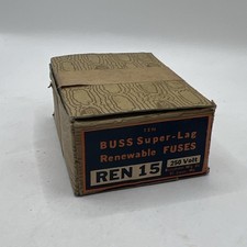 Bussmann REN15 15A 250V Super-Lag Renewable Fuses Vintage NOS Lot of 9 picture