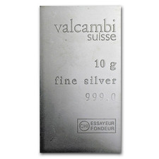 10 Gram Valcambi Suisse Silver Bar From 10x10 Breakable Card (10GRAMS of SILVER) picture