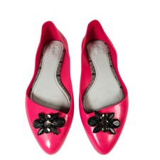 Melissa  X Jason Wu Women's D'Orsay Flats Pointed Pink Jelly Shoe Jeweled Size 5 picture