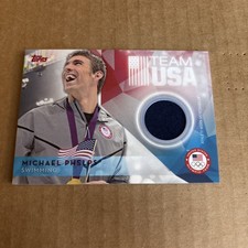 MICHAEL PHELPS 2016 Topps Olympics WORN RELIC #USOTR-MP Swimming GOAT Card (f3) picture