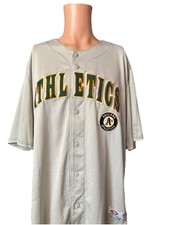 Vintage TRUE FAN Oakland Athletics Gray Jersey Size XL Mens  picture