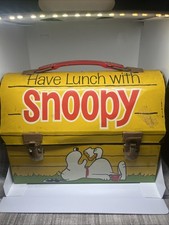Vintage 1968 Have Lunch with Snoopy Lunch Tin Closing Issues Read Description picture