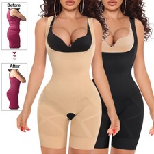 Women Compression Shapewear Slimming Body Shaper Crotchless Full Comfy Bodysuits picture