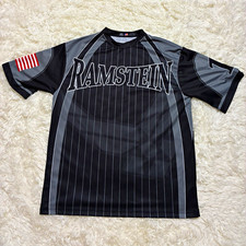 RAMMSTEIN Pinstripe Jersey Shirt Men’s XL Black Grey Sublimated Fan Merch 1 picture