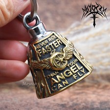Never Ride Faster Than Your Angel Can Fly Motorcycle Biker Bell With Bell Hanger picture