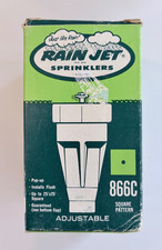 Vintage Rain Jet 866C Square Pattern Pop Up Sprinkler 25 ft Brass Adjustable NEW picture