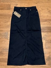 Hannah Renee Navy Solid Long Skirt Straight picture