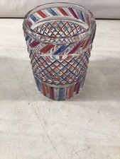 1800’s Antique Bohemian Czech Etched:Red, Blue, Clean 4” Lendl Estate picture