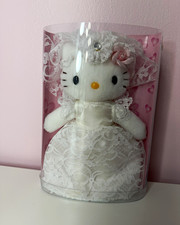 2004 Sanrio Hello Kitty Bride Wedding Plush Lace Dress Original Box No Lid 7” picture