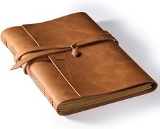 Elegant 8x10 Leather Journal for Artists and Writers - Smooth Writing Pages picture