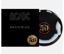 AC / DC -  Back In Black - 50th Anniv. Black/White Color Vinyl Record LP picture