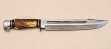 VIntage Rosco Stag Handle Solingen Bowie Knife W/ Sheath picture