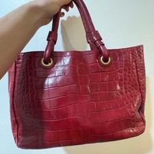 Furla Red Crocodile-Embossed Shoulder Bag picture