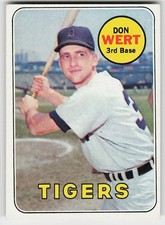 1969 Topps #443 Don Wert BASEBALL Detroit Tigers picture