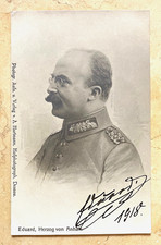 RARE EDUARD DUKE OF ANHALT AUTOGRAPHED 1918 RPPC PHOTO POSTCARD WWI ROYALTY picture