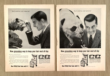Vitalis Hair Tonic Two Vintage Print Ads 1956 Avoid Wildcat Hair Panda Hair picture