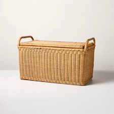 Large Rattan Storage Basket with Lid  - Hearth & Hand with Magnolia picture