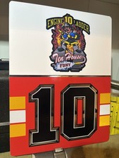 FDNY ENGINE 10 REFLECTIVE Vinyl Sign W/ Ten House Logo picture