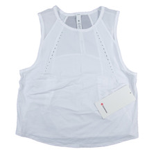 New Lululemon Sculpt Cropped Tank Top Lightweight Stretch WHT White $58 picture