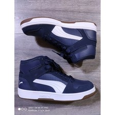 Puma Rebound Layup Suede Mens Navy White High Top Sneakers 395130-03 Size 10.5 picture