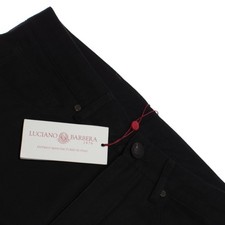 Luciano Barbera NWT 5 Pocket Jean Cut Pants Size 46 (30 US) Black Cotton / Cash picture