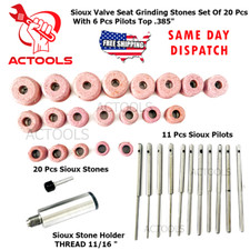 Sioux Valve Seat Grinding 20 Pcs Stones with 11 Pcs Pilot & 11/16