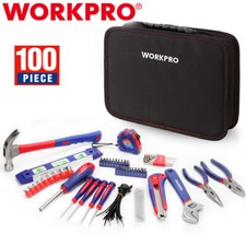 WORKPRO 100PC Home Tool Kit Drawer Household Hand Tool Set w/Easy Carrying Pouch picture