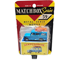 Vintage Matchbox No. 12 Land Rover Safari Sealed Fred Bronner Blister Card picture