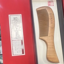 Handmade Peach Wood Comb Natural Anti-Static Scalp Massage Hair Care Tool picture