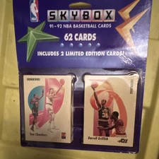 SkyBox 1991-92 NBA Basketball Trading Card Pack 62 Cards Limited Edition picture