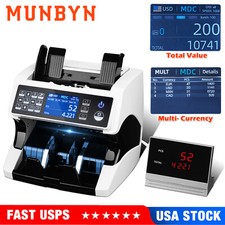 MUNBYN Bank Money Counter Mixed denomination Counterfeit Detection Bill Counter picture