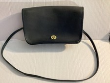 Vintage Coach Convertible Clutch Dark Navy Leather Turnlock Shoulder Bag Pre 94’ picture