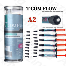 6Pcs Dental Composite Resin Flowable Light A2 Restorative T COM FLOW Nanohybrid picture