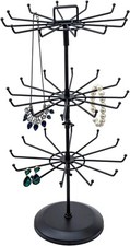 3 Tier Black Metal Jewelry Tree, Necklace and Bracelet Tower Display Stand picture