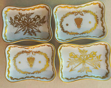 Vintage Limoges France Gold Gilt Porcelain Trinket Trays - Set of 4, Napoleonic picture