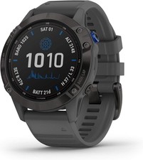 Garmin Fenix 6 Pro Solar Premium Multisport GPS Watch, Black w/ Slate Gray Band picture