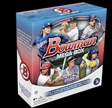 2025 BOWMAN BASEBALL MEGA BOX (50 cards) w/2 Chrome Packs Brand New Sealed QTY picture