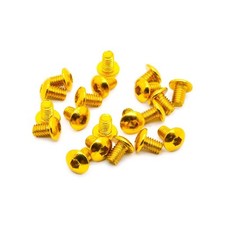 20pcs M4 Button Head Hex Screws Anodized 6063 Aluminum (M4x6mm - Gold) picture