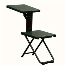 3-in-1 Vintage Iron Foldable Table and Chair Set,Portable Folding Desk picture