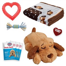 Cozy Puppy Essentials Kit with Heartbeat Toy & Soft Blanket - Blue Pet Supplies picture