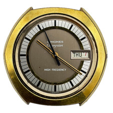 Vintage Longines Olympian Day Date High Frequency Wristwatch 6972 Gold Plated picture