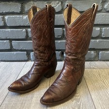 Dan Post Vintage Large Scale Alligator Western Cowboy Boots Mens 7.5 D picture