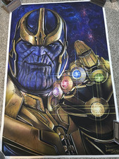 24×36 Victor Garduno Thanos LE 40/275 Signed Front & Back w/ COA Marvel Art HUGE picture