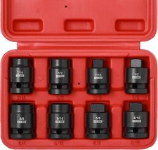 8PCS 1/2-Inch Drive Pipe Plug Socket Set Cr-Mo 7/16