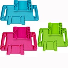 DURATECH Flexible Tool Tray Silicone Tool Holder Blue/Pink/Green 3pack Durable picture